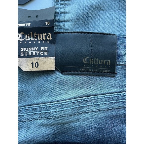 Cultura New York Pants Womens 10 Light Denim Jeans Skinny Mid Rise Super Flex - Picture 9 of 16